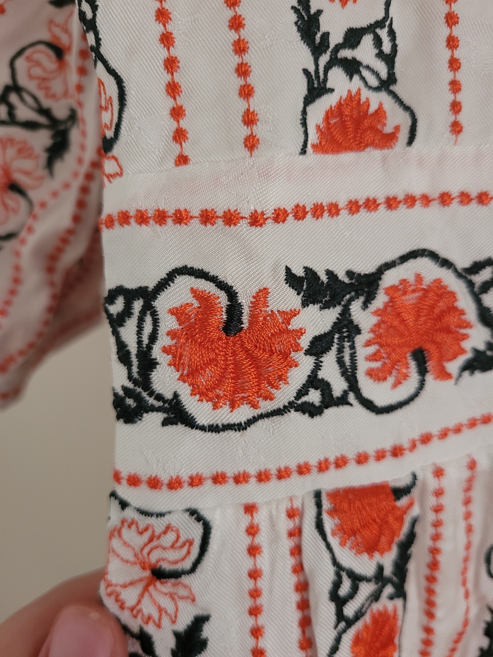 Sandro Embroided Cream Midi Wrap Dress - Picture 10 of 10